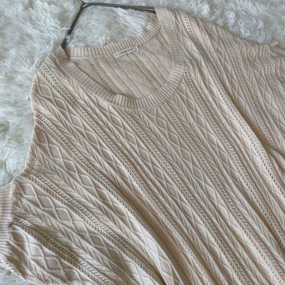 Meliya Cable Knit Sweater M Top White - Picture 2 of 5